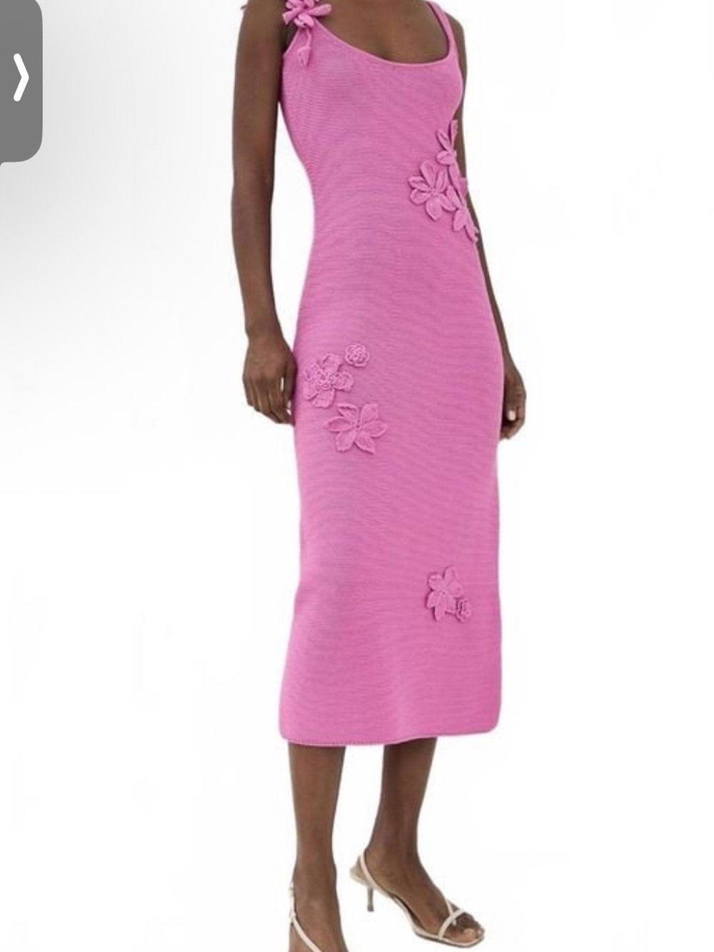 AMUR Hot Pink Floral-Appliqué Knit Dress - Picture 3 of 6